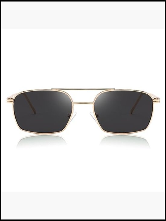Metal Frame Aviator Sunglasses Square Retro Fashion UV Protected